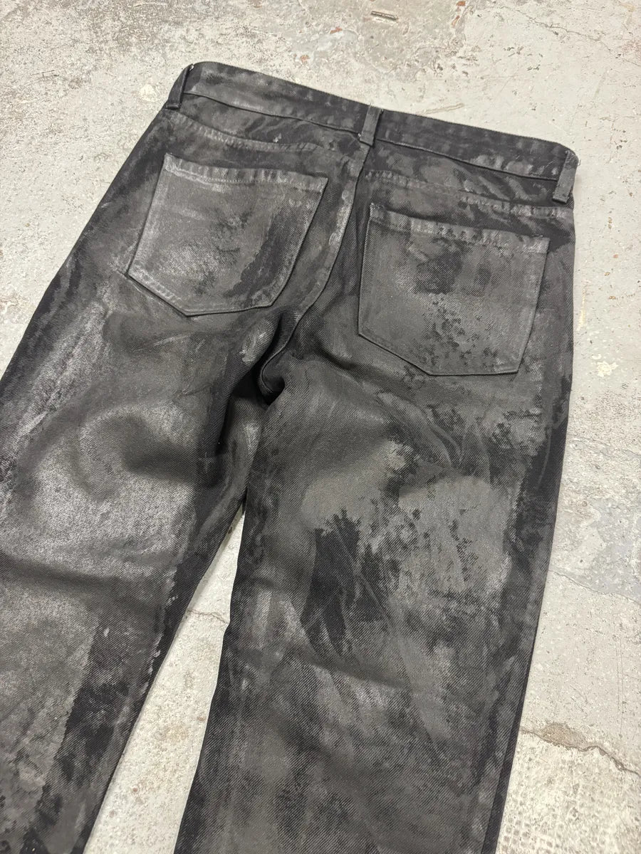 Davide Black Obscure Grey Waxed Denim Jeans ajryqCn 4