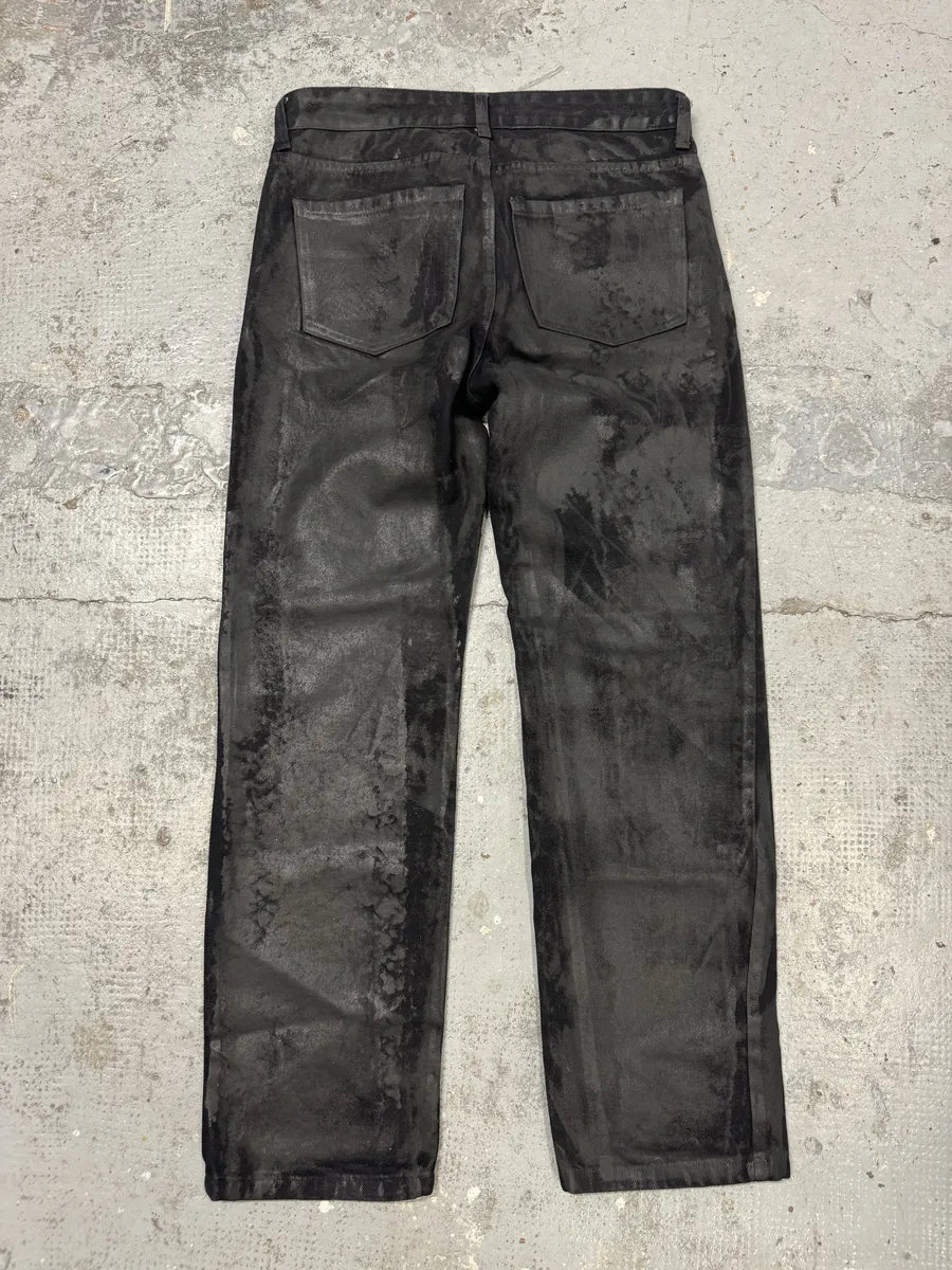 Davide Black Obscure Grey Waxed Denim Jeans ajryqCn 7