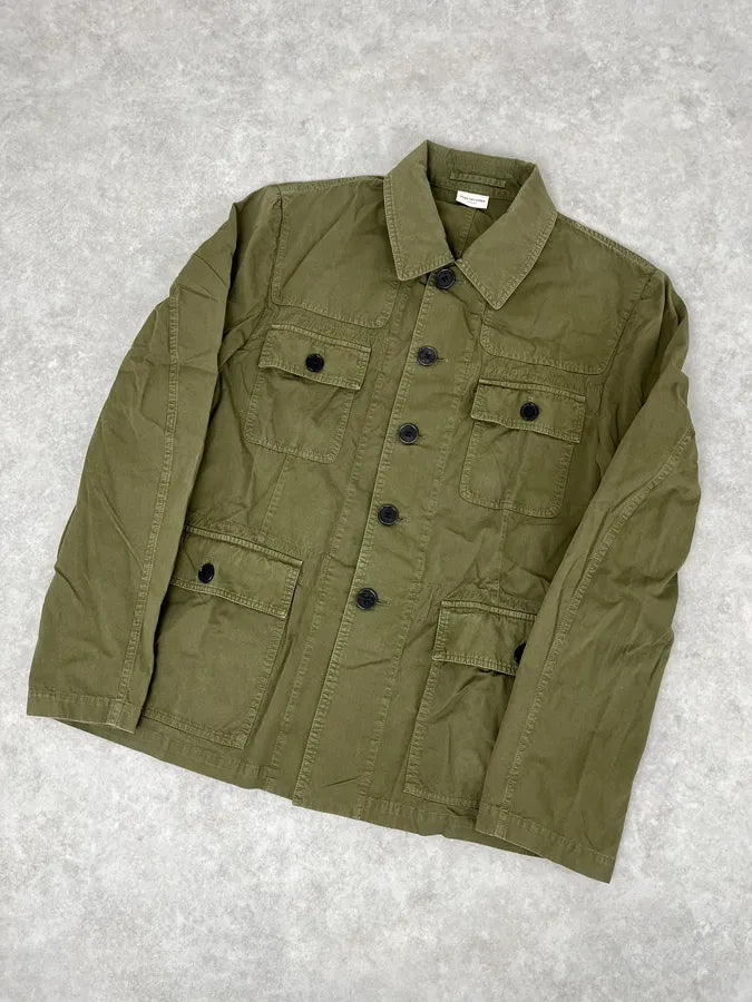 2000s Dries Van Voten Olive Green Military Buttoned Jacket xPhhoXW 3
