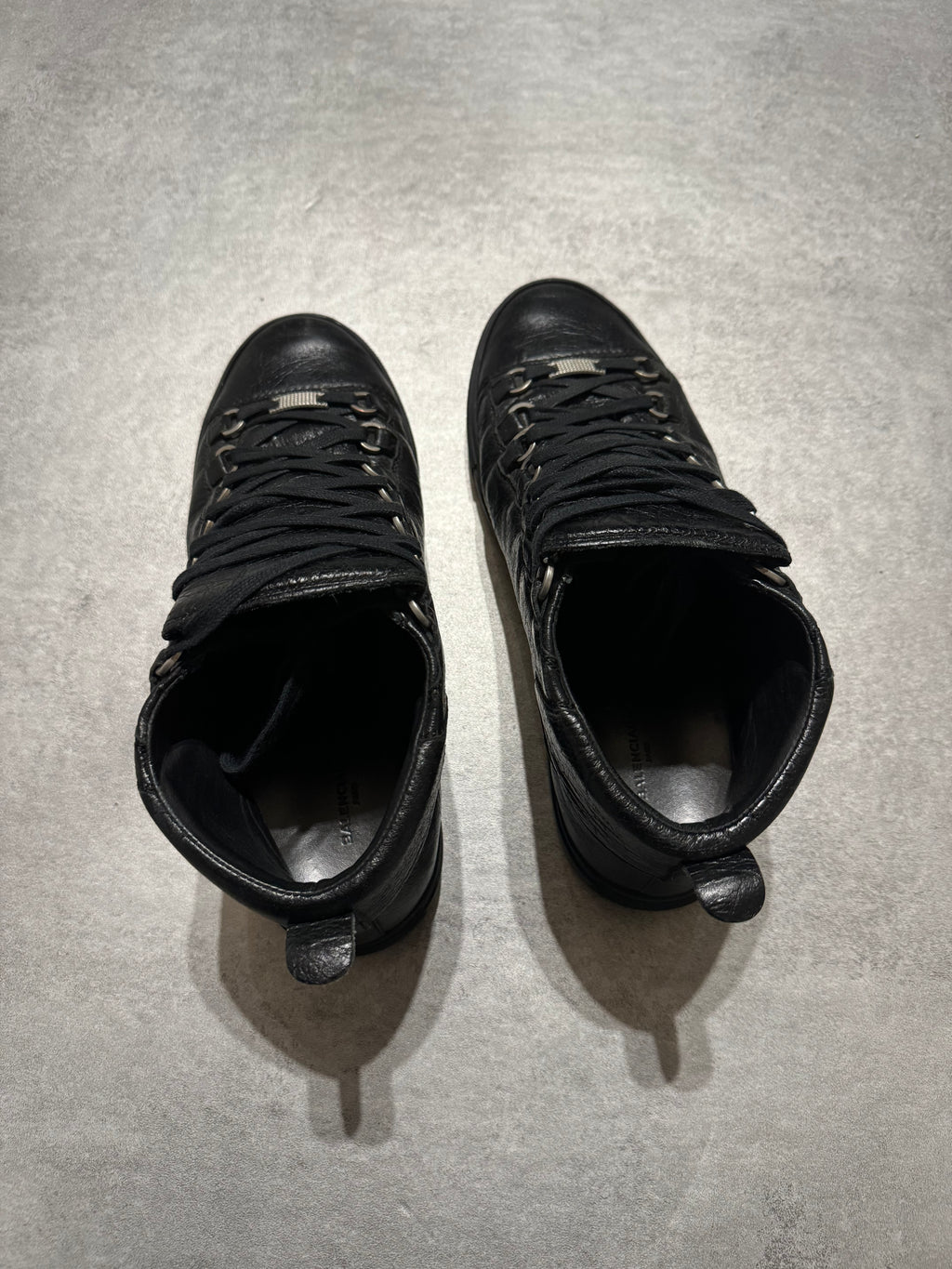 Balenciaga Arena High Black Leather Shoes (41) - 10