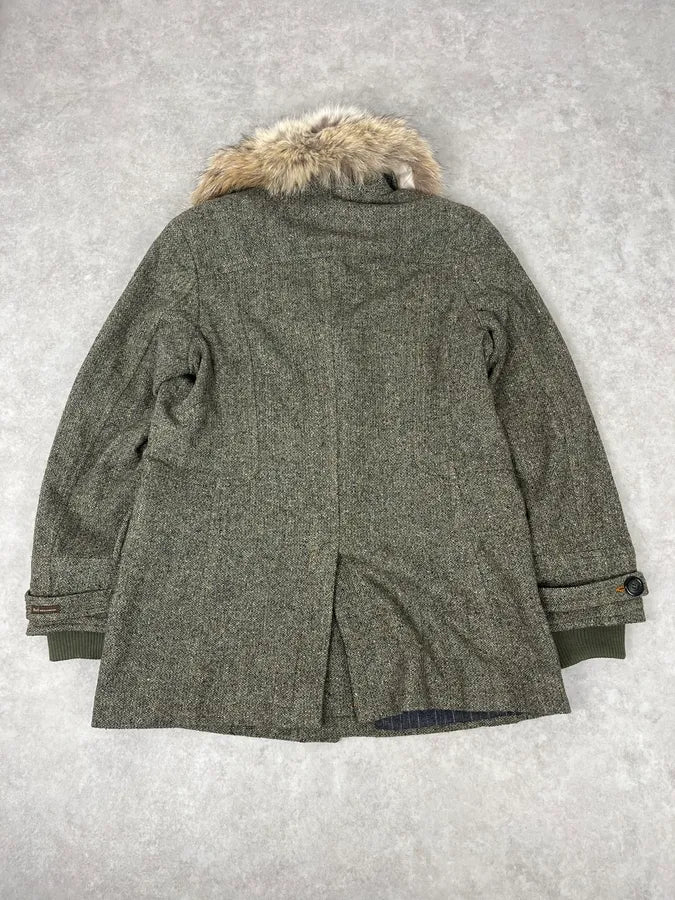 AW2008 Dolce & Gabbana Fur Collar Grey Wool Imperial Jacket EfvUgnu 5