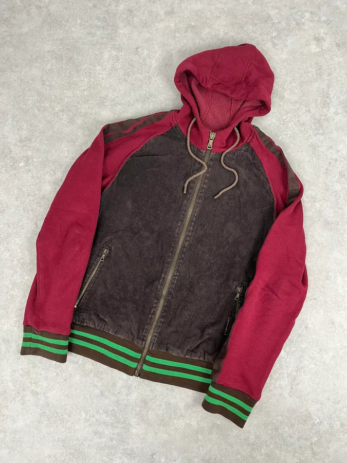 AW2004 Dolce & Gabbana Brown & Red Zip-up Hoodie dAkGcLu 3