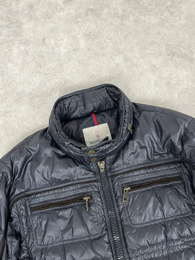 2000s Moncler Navy Biker Classy Puffer Jacket RiHOmCn 3