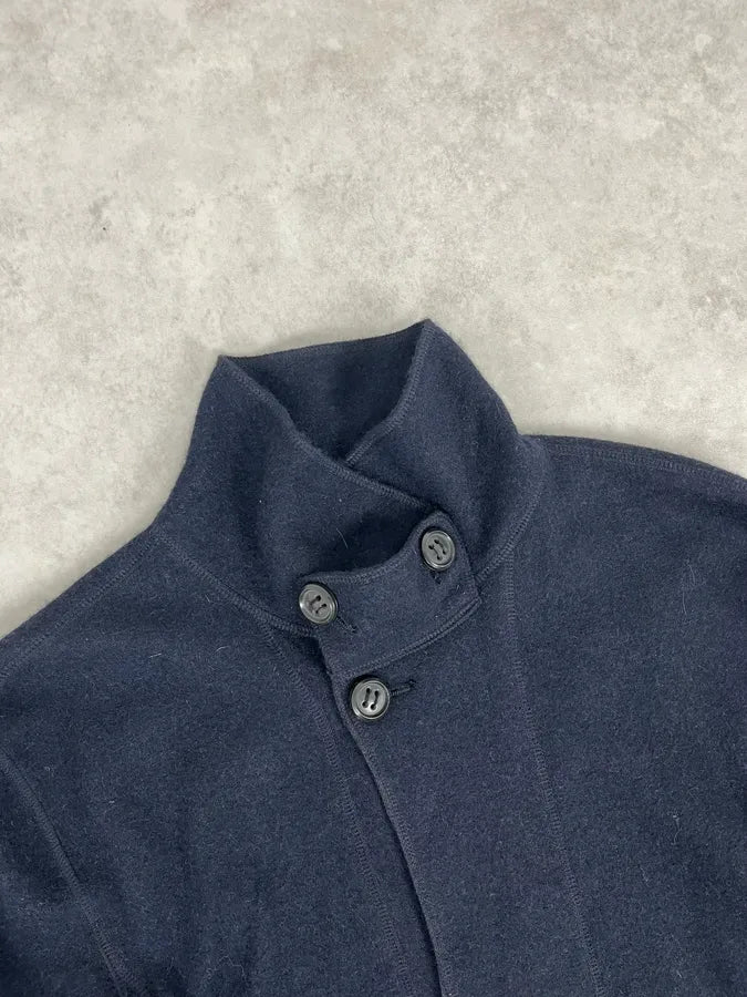 2010s Giorgio Armani Navy Wool Minimalist Officer Jacket hGLOTNw 4