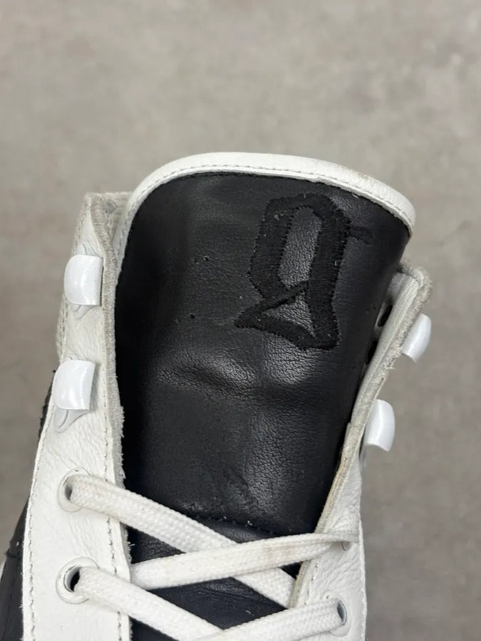 2000s John Galliano White & Black Leather Studded High Sneakers VgihClY 9