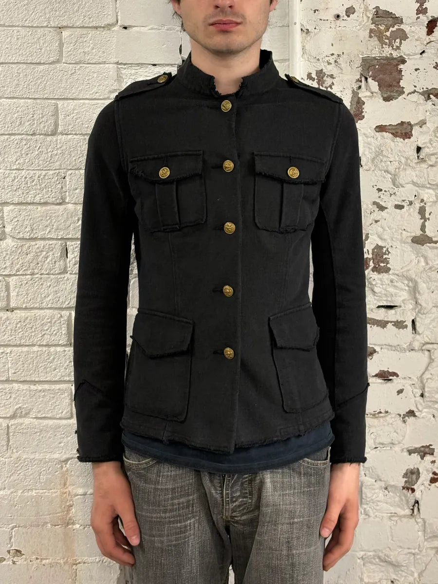 2010s Ralph Lauren Black Officer Buttoned Jacket DWdBwuy 1