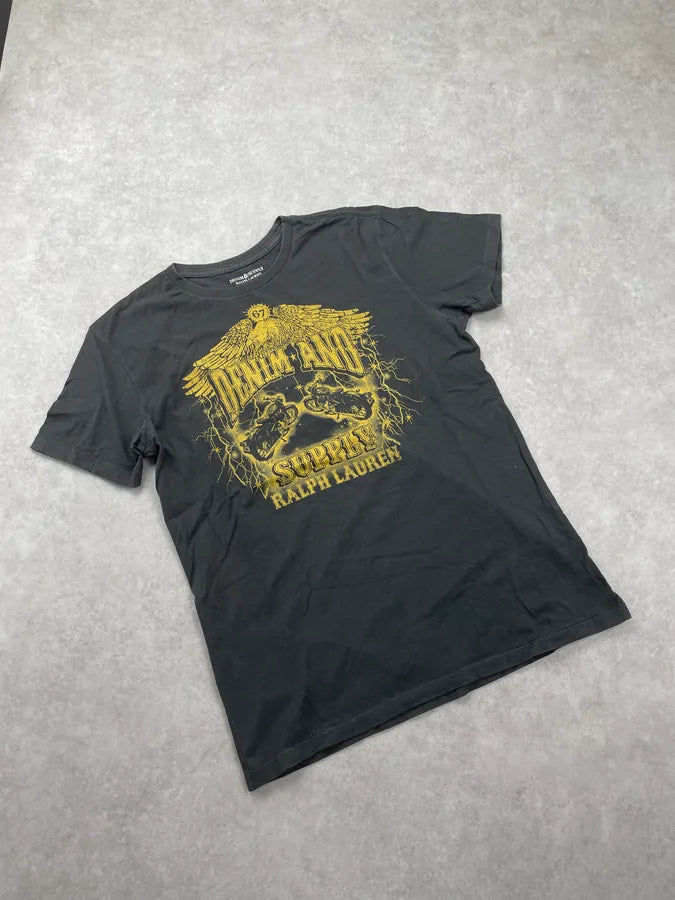 2010s Ralph Lauren Yellow Black Biker Graphic T-Shirt VhtJnsp 3