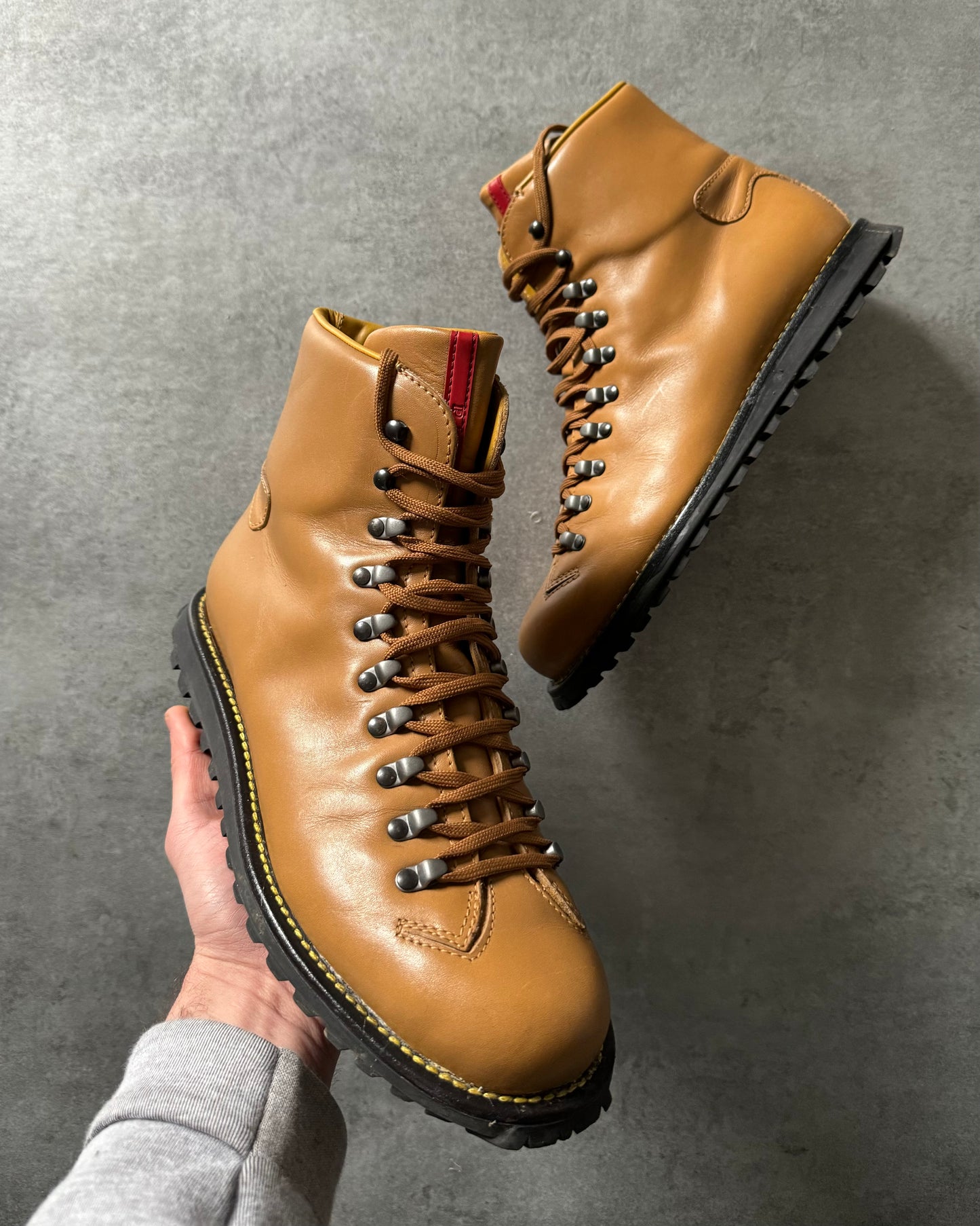 AW2001 Prada Hiking Mountain Leather Boots (42) - 1