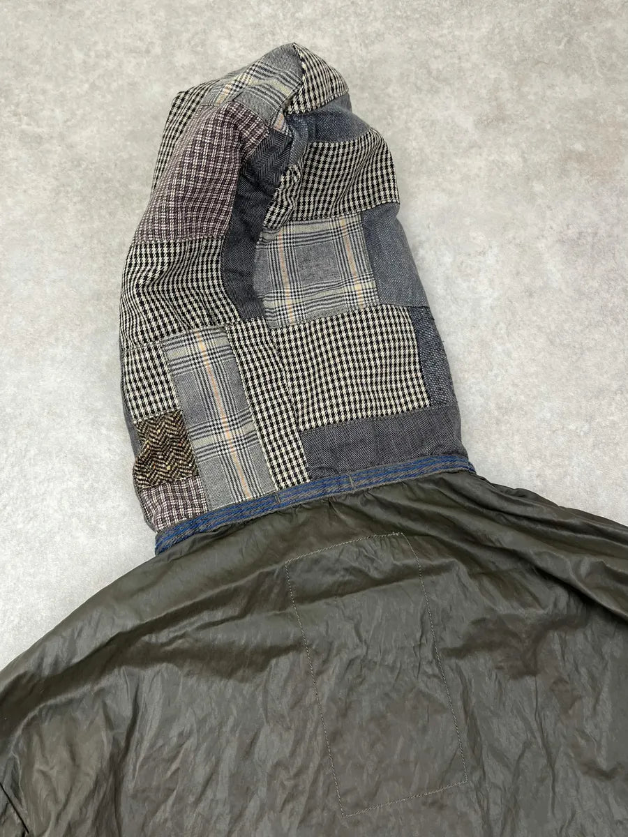 Desigual Olive Nylon Patchwork Hooded Windbreaker Jacket zUWNlHF 5