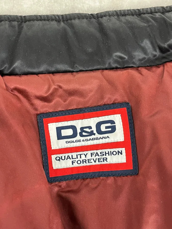 AW2007 Dolce & Gabbana Black Hybrid Nylon Leather Jacket MsADgmT 13