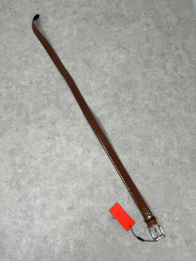 Pierre Cardin Python Brown Leather Belt DYmSrTX 1