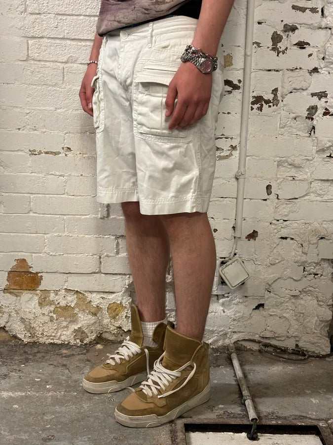 SS2003 Dolce & Gabbana White Creamy Cargo Shorts heLavxZ 1