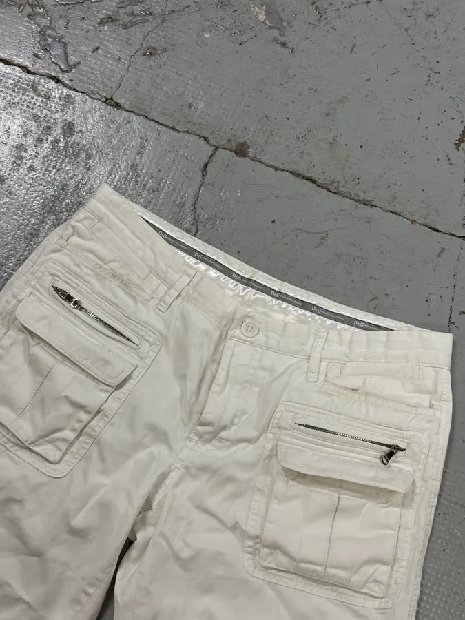 SS2003 Dolce & Gabbana White Creamy Cargo Shorts heLavxZ 4