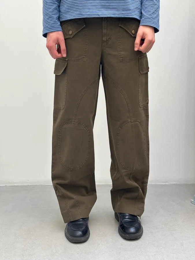SS2003 Dolce & Gabbana Olive Green Military Cargo Pants vQkfEGC 1