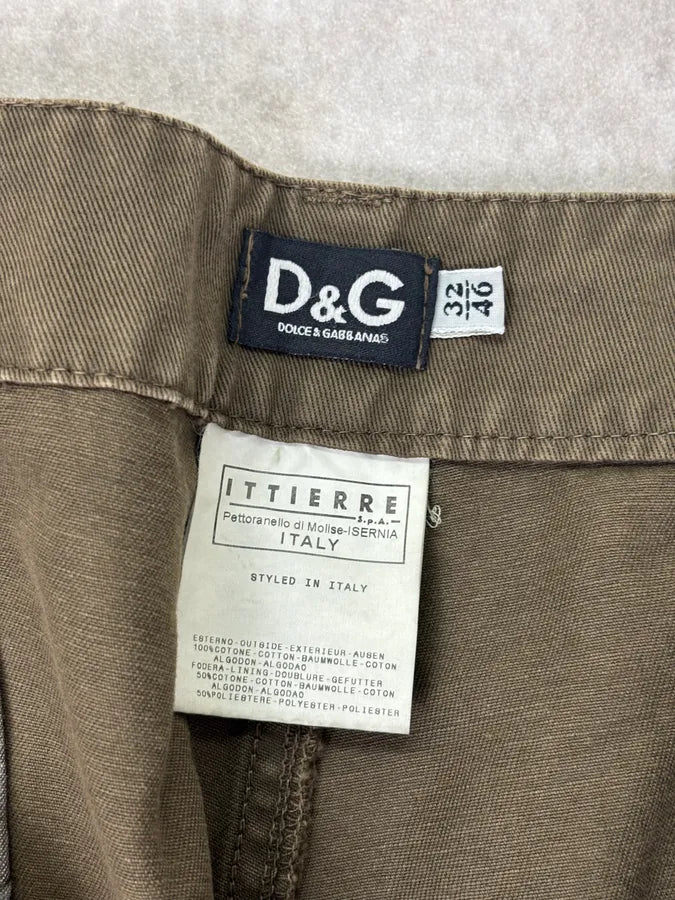 SS2003 Dolce & Gabbana Olive Green Military Cargo Pants vQkfEGC 10