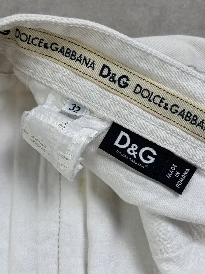 SS2004 Dolce & Gabbana Distressed White Denim Jeans GJYzktm 12