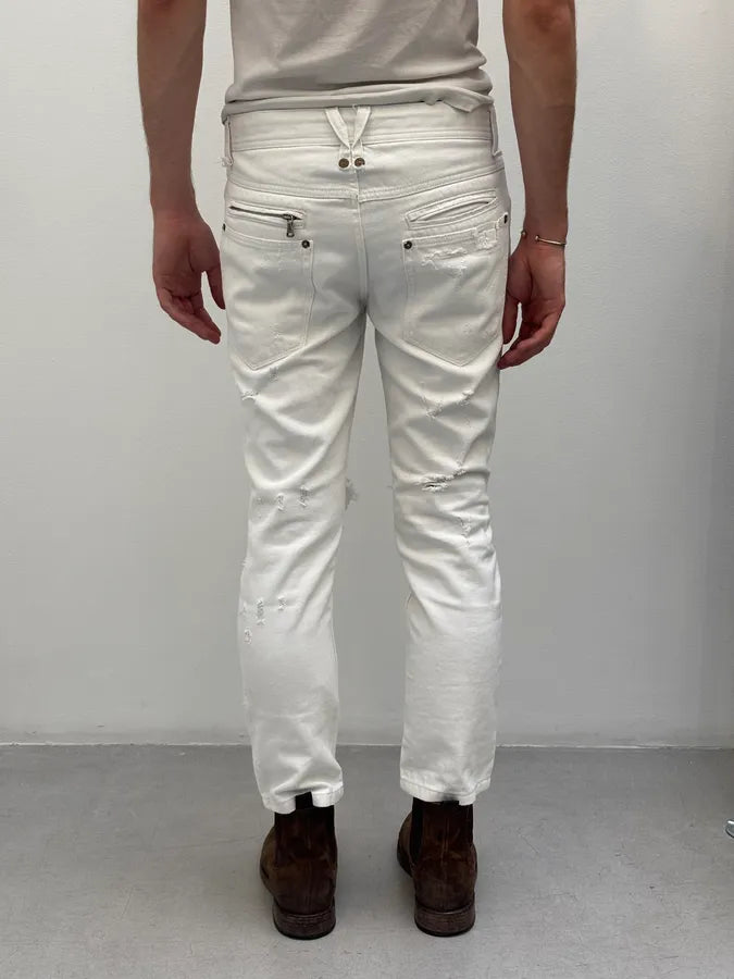 SS2004 Dolce & Gabbana Distressed White Denim Jeans GJYzktm 4