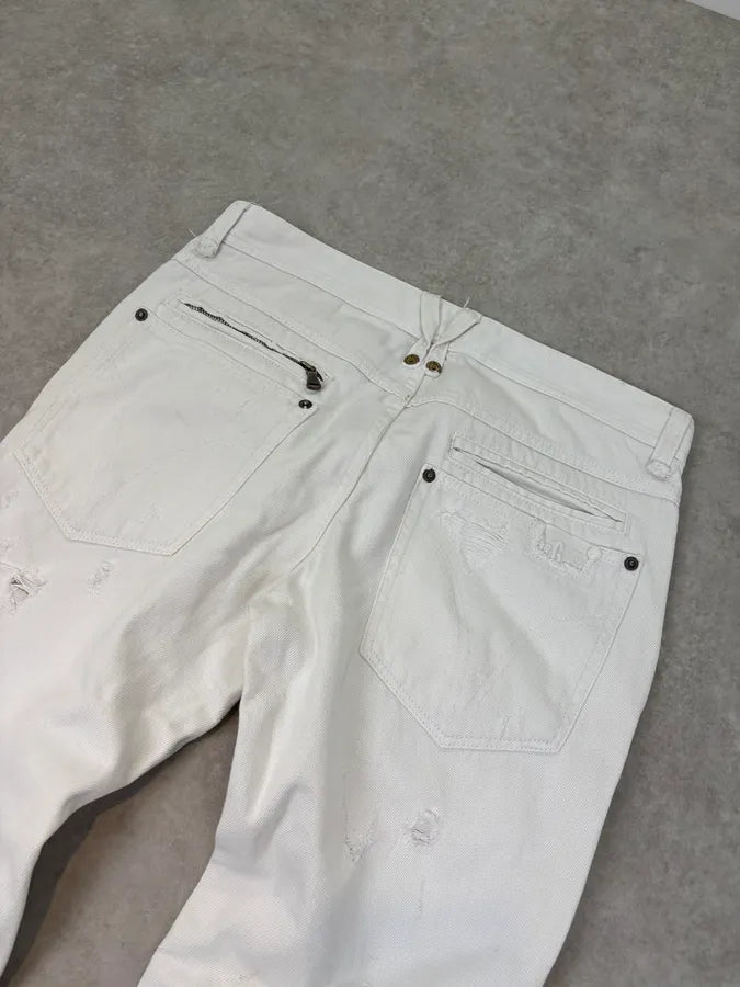 SS2004 Dolce & Gabbana Distressed White Denim Jeans GJYzktm 7