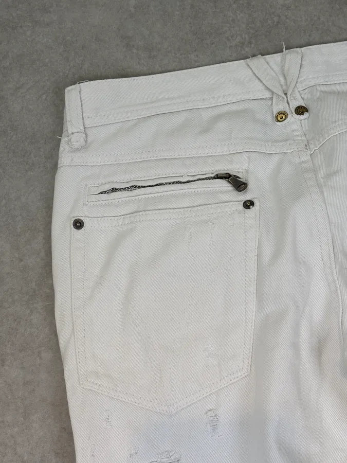 SS2004 Dolce & Gabbana Distressed White Denim Jeans GJYzktm 8