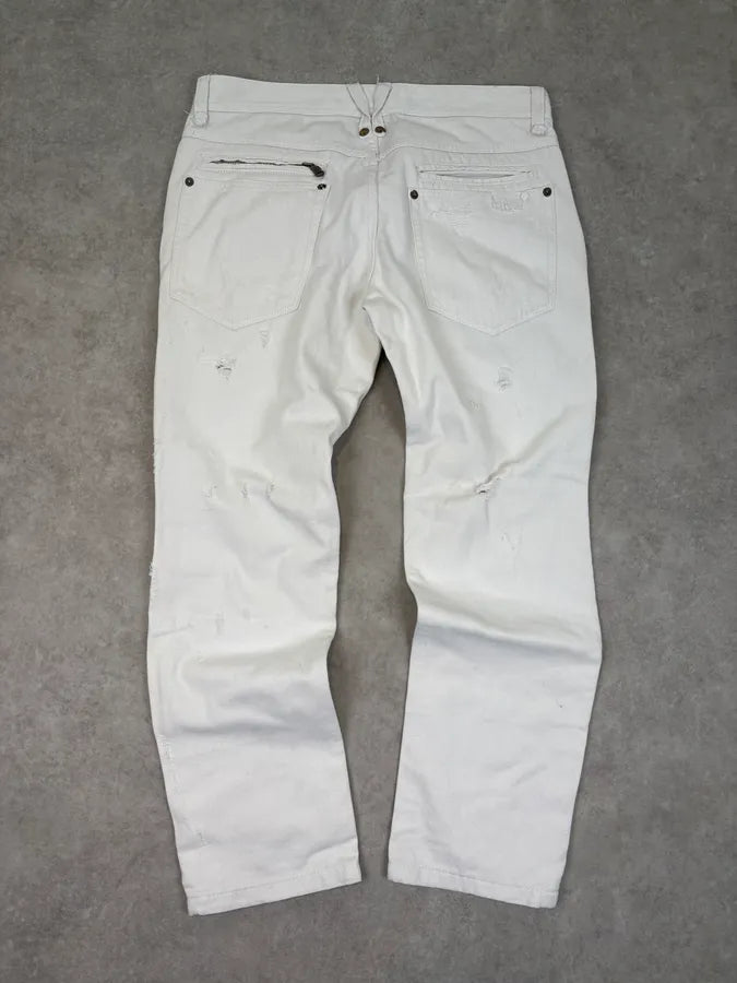 SS2004 Dolce & Gabbana Distressed White Denim Jeans GJYzktm 6