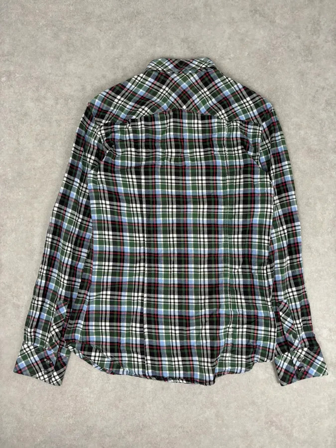 AW2008 Dolce & Gabbana Green Tartan Checkered Western Shirt  UXUwsdP 5