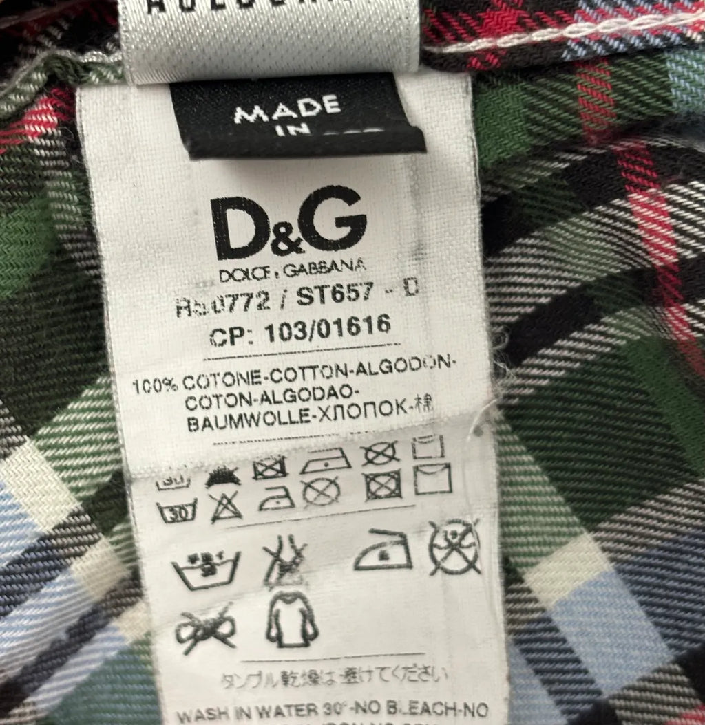 AW2008 Dolce & Gabbana Green Tartan Checkered Western Shirt  UXUwsdP 13