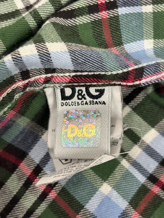 AW2008 Dolce & Gabbana Green Tartan Checkered Western Shirt  UXUwsdP 12