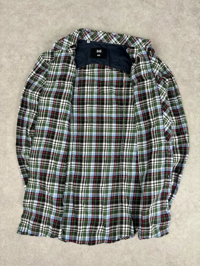 AW2008 Dolce & Gabbana Green Tartan Checkered Western Shirt  UXUwsdP 7