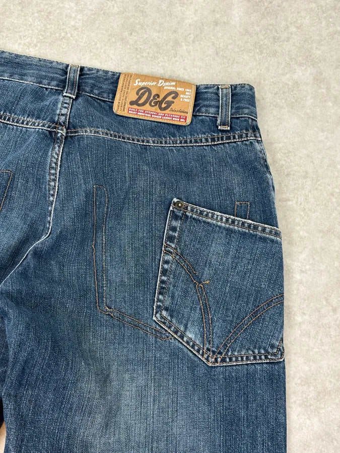AW2003 Dolce & Gabbana Blue Contemporary Denim Jeans vYatQHT 8