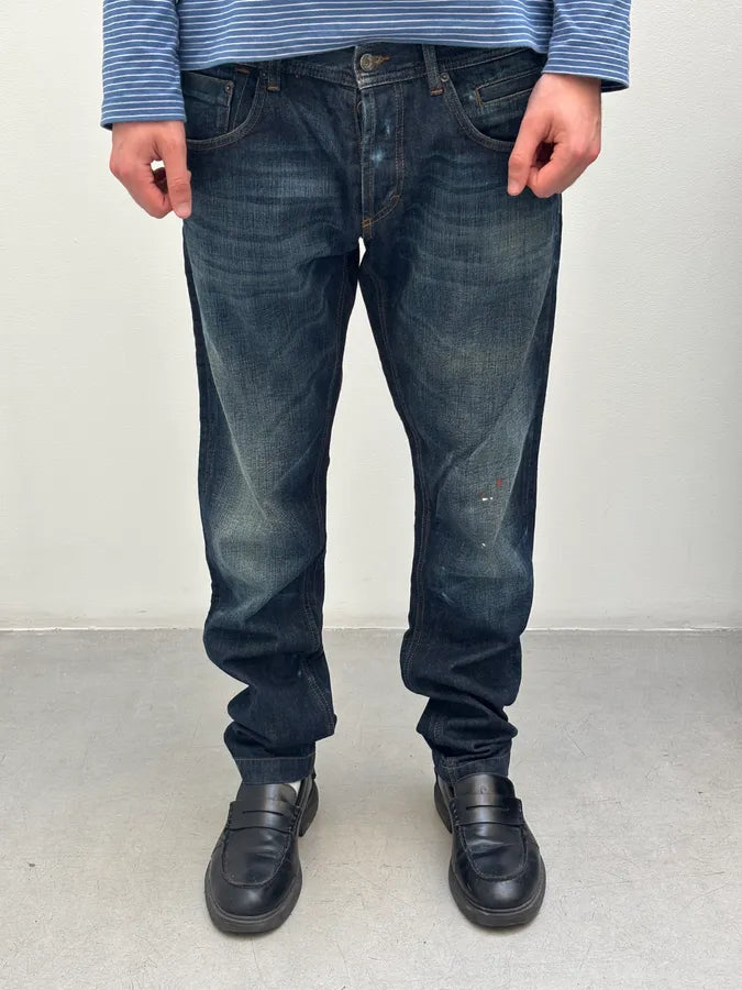 AW2006 Dolce & Gabbana Loose Navy Faded Denim Jeans VQKkSgR 1