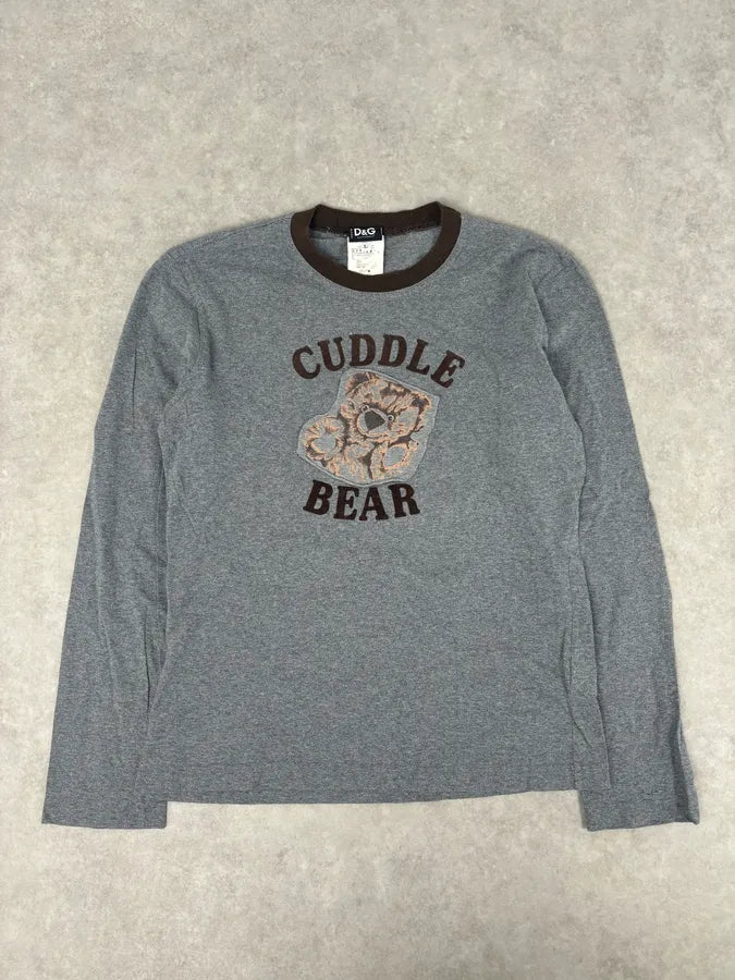 AW2005 Dolce & Gabbana Grey Cuddle Bear Longsleeve T-Shirt   eaYuytk 0