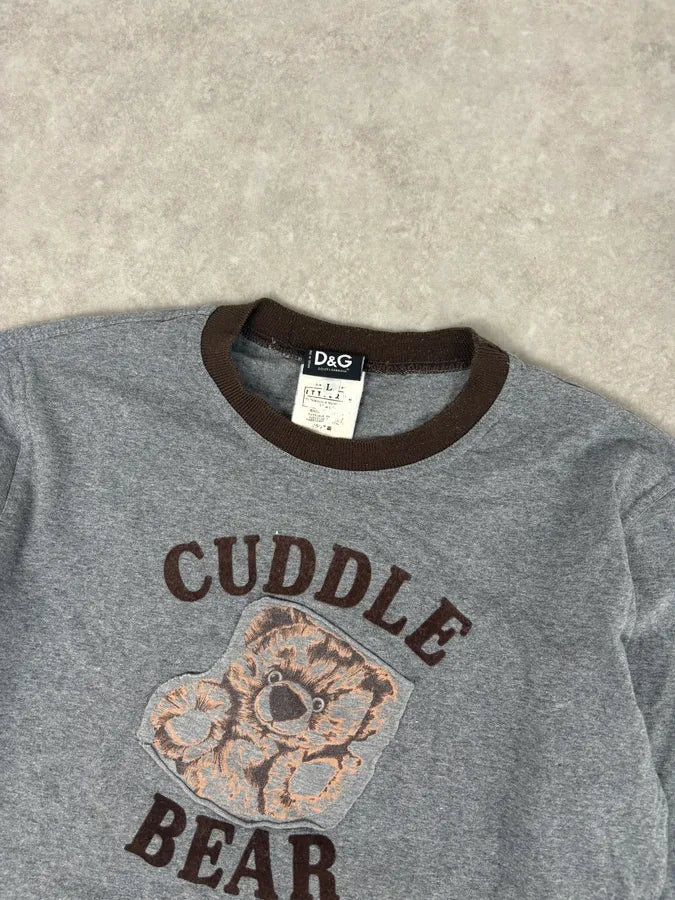 AW2005 Dolce & Gabbana Grey Cuddle Bear Longsleeve T-Shirt   eaYuytk 3