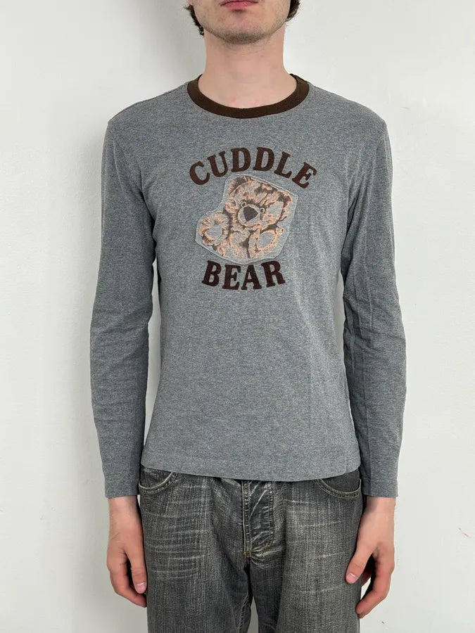 AW2005 Dolce & Gabbana Grey Cuddle Bear Longsleeve T-Shirt   eaYuytk 1