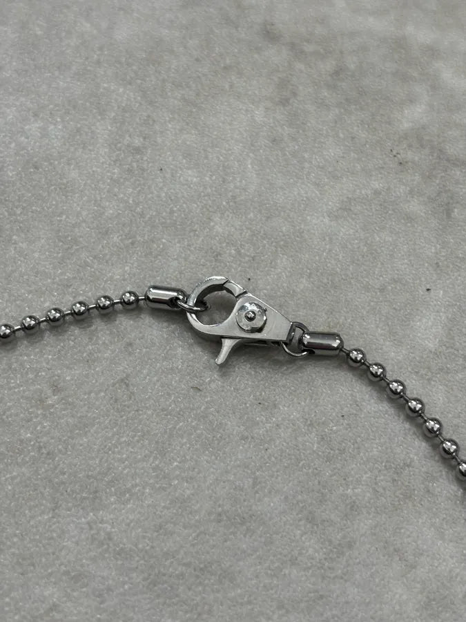 2000s Dolce & Gabbana Silver Steel Teddy Bear Pendant Ball Chain Necklace IhlpebG 5