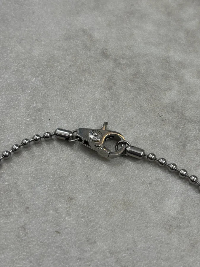 2000s Dolce & Gabbana Silver Steel Teddy Bear Pendant Ball Chain Necklace IhlpebG 6