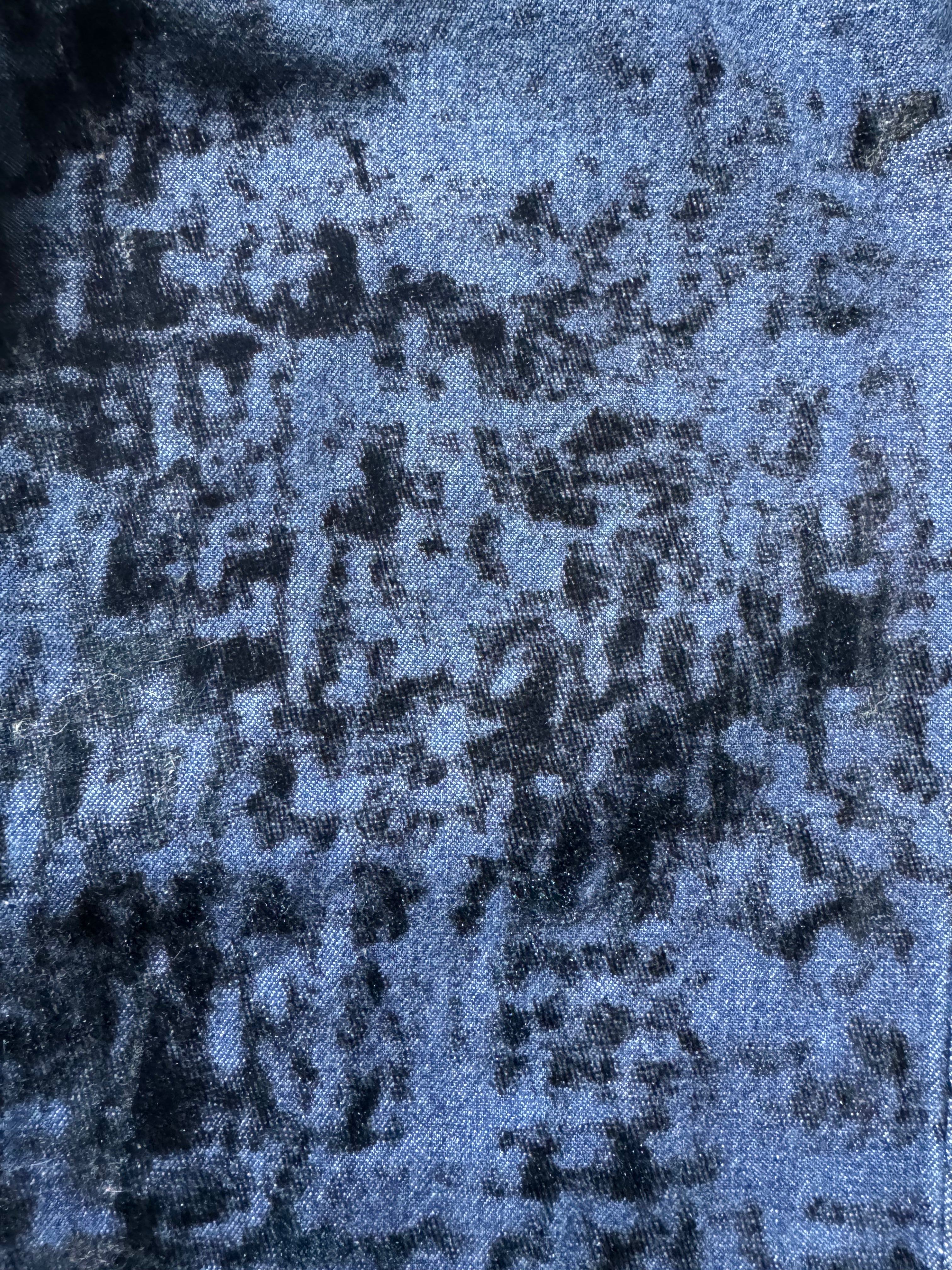 SS2006 Cavalli Blue Flared Citizen Black Relief Pants (S) - 9