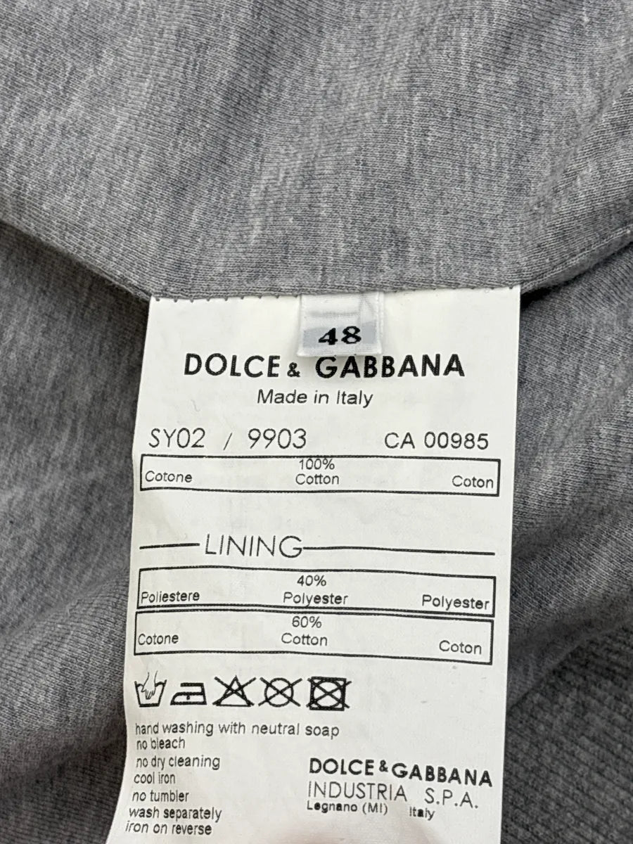 AW2005 Dolce & Gabbana Grey Striped Military Patches Zip-Up Sweater diGQdJOx 14