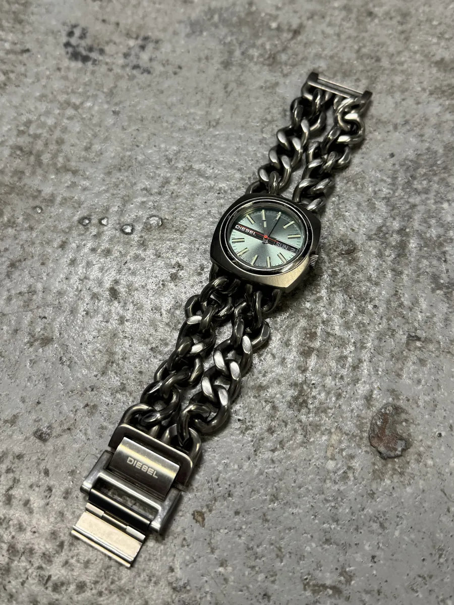 Diesel 2 Chains Silver Steel Watch (OS) eafGiLT 0