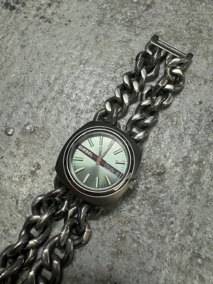 Diesel 2 Chains Silver Steel Watch (OS) eafGiLT 7