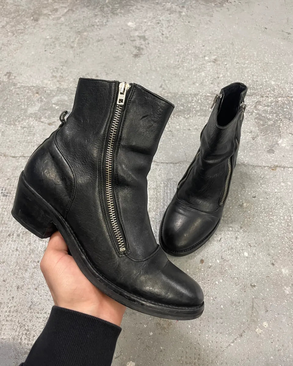Diesel 2 Zips Black Leather Boots PRaicMI 0