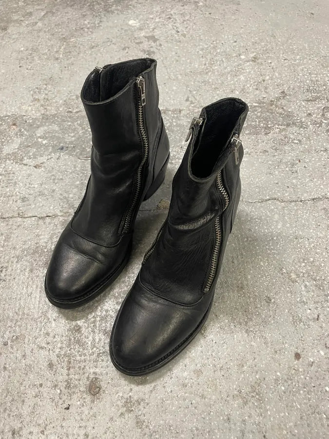 Diesel 2 Zips Black Leather Boots PRaicMI 2