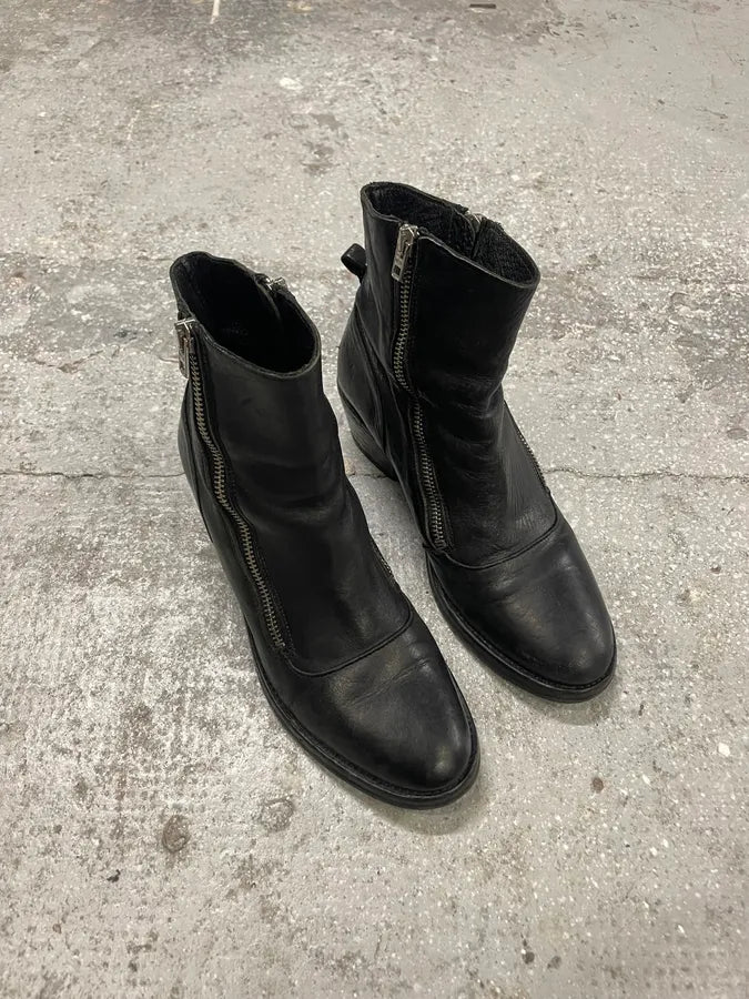 Diesel 2 Zips Black Leather Boots PRaicMI 3