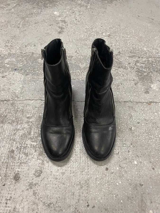 Diesel 2 Zips Black Leather Boots PRaicMI 4