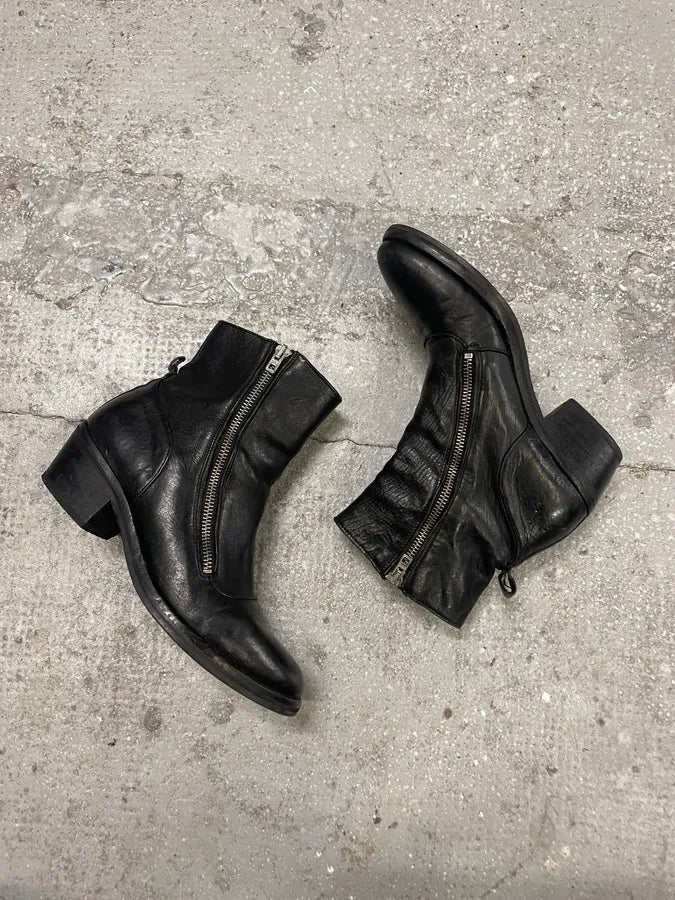 Diesel 2 Zips Black Leather Boots PRaicMI 5