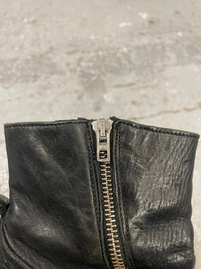 Diesel 2 Zips Black Leather Boots PRaicMI 6