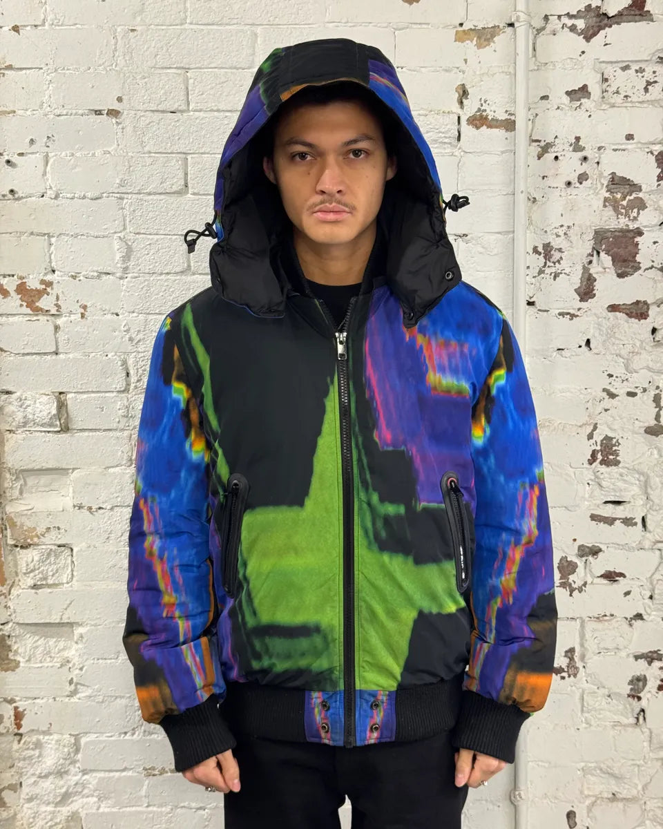 Diesel Abstract Multicolor Hooded Puffer Jacket  SOwzwiV 0