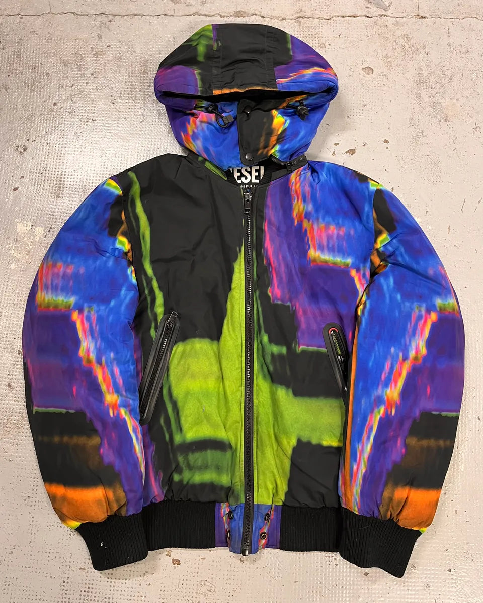 Diesel Abstract Multicolor Hooded Puffer Jacket  SOwzwiV 2