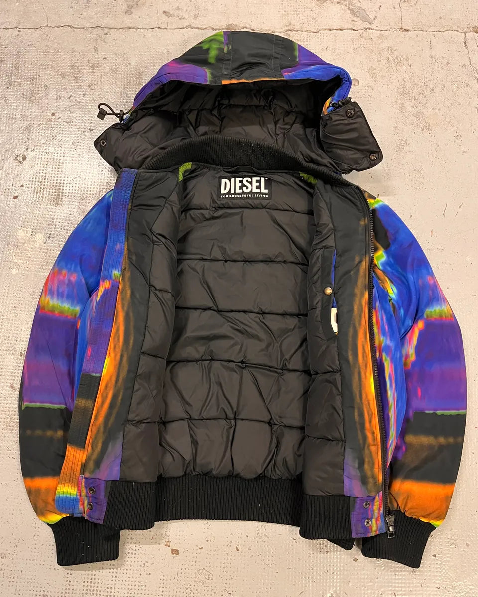 Diesel Abstract Multicolor Hooded Puffer Jacket  SOwzwiV 8