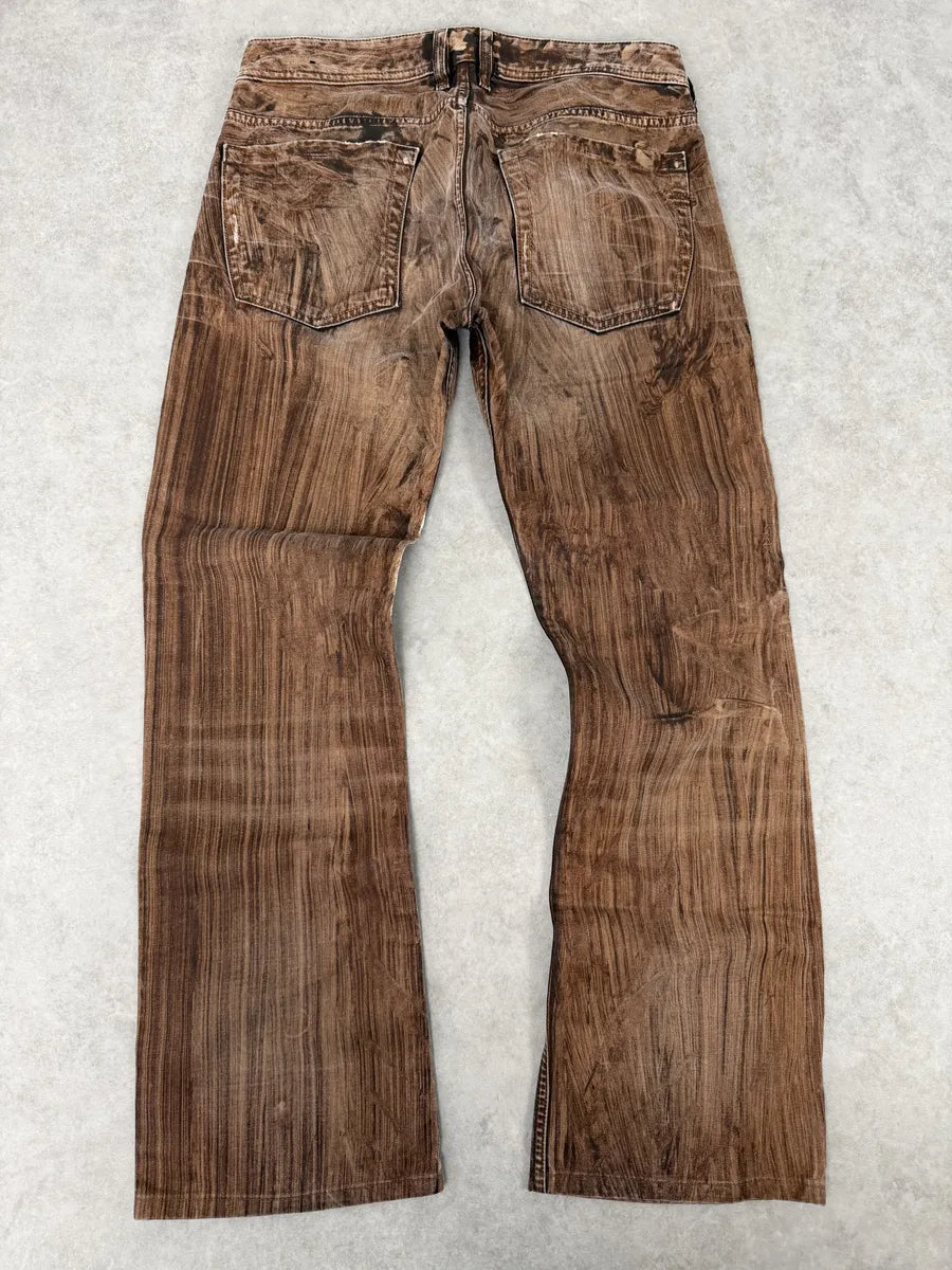 Diesel Abstract Painted Effect Brown Gradient Denim Jeans wZBfJxu 1