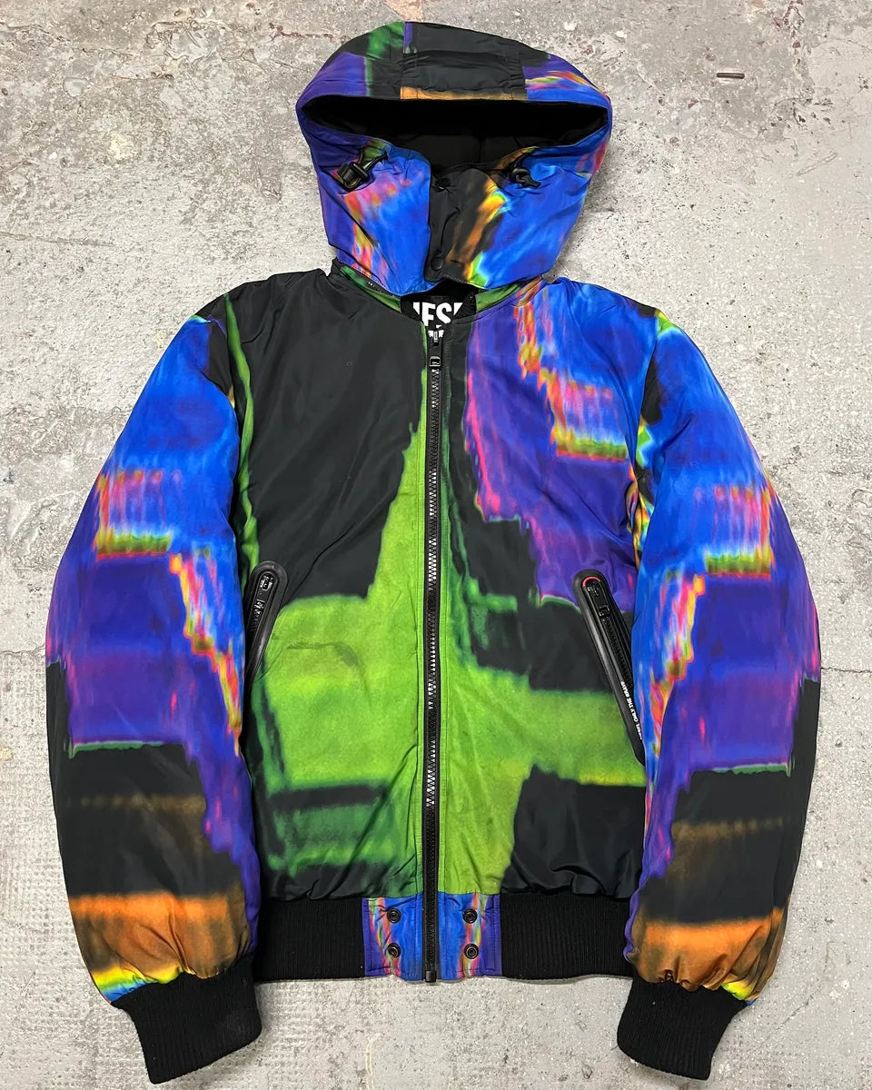 Diesel Abstract Printed W-ON-AOP Bomber Jacket OmdESKn 0